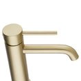 Load image into Gallery viewer, Solid Brass Short Basin Mixer - Light Brushed Brass Gold - LUCID PIN