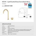 Load image into Gallery viewer, MOON Solid Brass Swivel Basin Mixer - Light Brushed Brass
