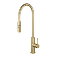 Load image into Gallery viewer, Solid Brass Pull Out Kitchen Mixer - Light Brushed Brass