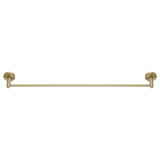 Stainless Steel 800mm Single Towel Rail - Light Brushed Brass Gold - LUCID PIN