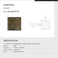 Load image into Gallery viewer, Stainless Steel Grill Floor Waste Shower Grate Drain 115x115x30mm - Brushed Brass Gold
