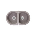 Load image into Gallery viewer, Laveo Dafne Granite Stone Round Double Bowl Kitchen Sink 470x780x204mm - Grey