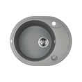 Load image into Gallery viewer, Laveo Dafne Granite Stone Round Single Bowl Kitchen Sink with Short Drainer 470x580x198mm - Grey