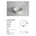 Load image into Gallery viewer, CLAYA Luna-36 Above Counter Round Basin – Matte White