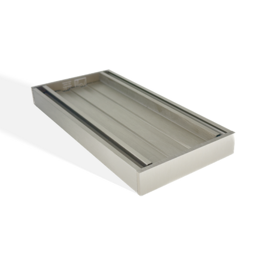 Muses Ezy Flow Tile Insert Grate 100*100*21mm(Maximum 5600mm, 80mm Waste) - Brushed Nickel