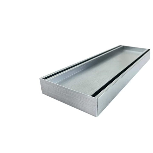 Muses Ezy Flow Tile Insert Grate 100*100*21mm(Maximum 5600mm, 80mm Waste) - Brushed Silver