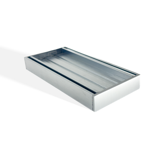Muses Ezy Flow Tile Insert Grate 100*100*26mm(Maximum 5600mm, 80mm Waste) - Brushed Silver