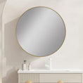 Load image into Gallery viewer, Carysil round bathroom mirror with gold frame