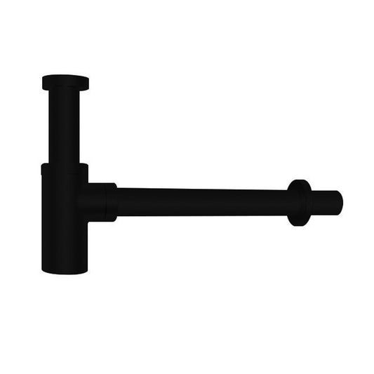 Solid Brass Round Bottle Trap - Black