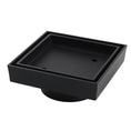 Load image into Gallery viewer, Solid Brass Tile Insert Drain 115x115mm with 90mm Outlet - Black