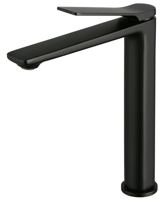 Solid Brass Tall Basin Mixer - Black - RUSHY