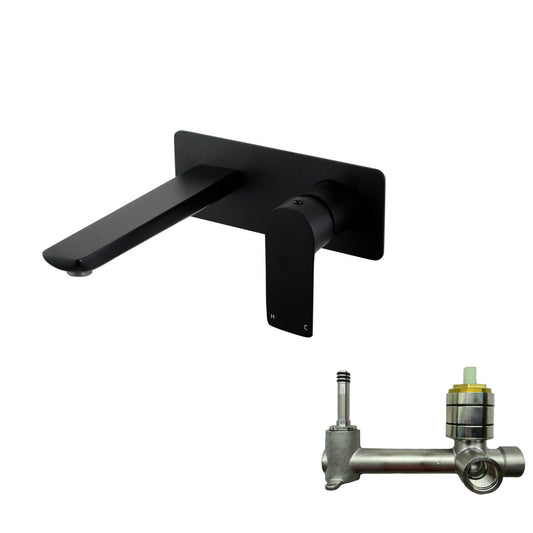 Solid Brass Basin/Bath Mixer - Black - VOG