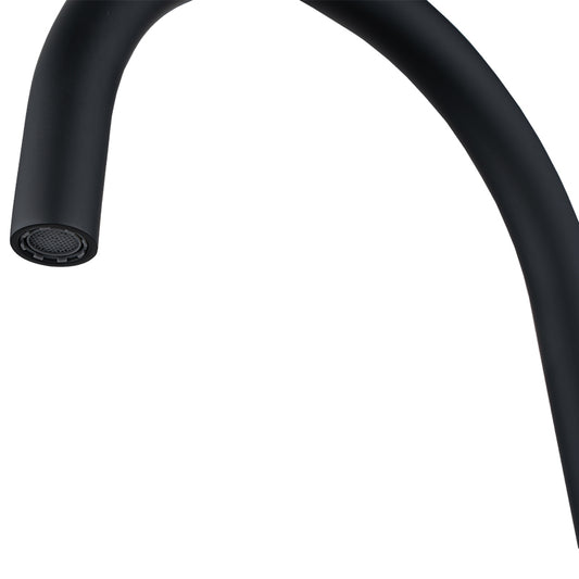 Solid Brass Swivel Basin Mixer - Matte Black - MOON
