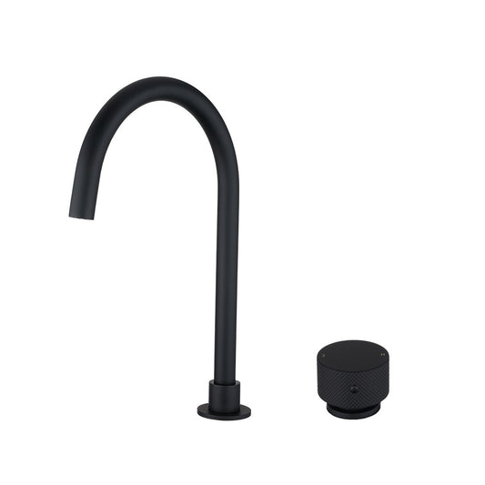Solid Brass Swivel Basin Mixer - Matte Black - MOON