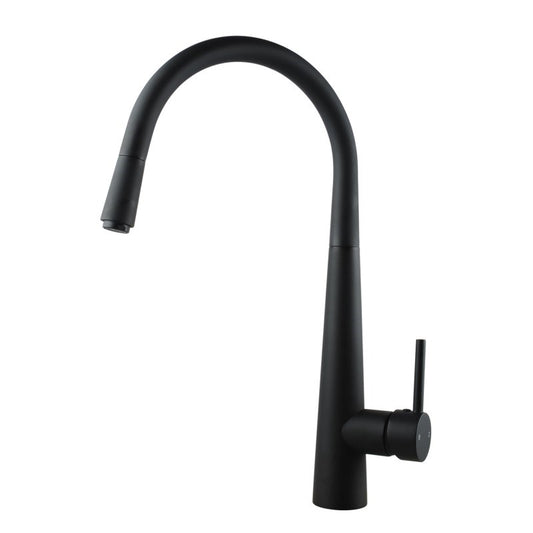 Solid Brass Pull Out Kitchen Mixer - Black
