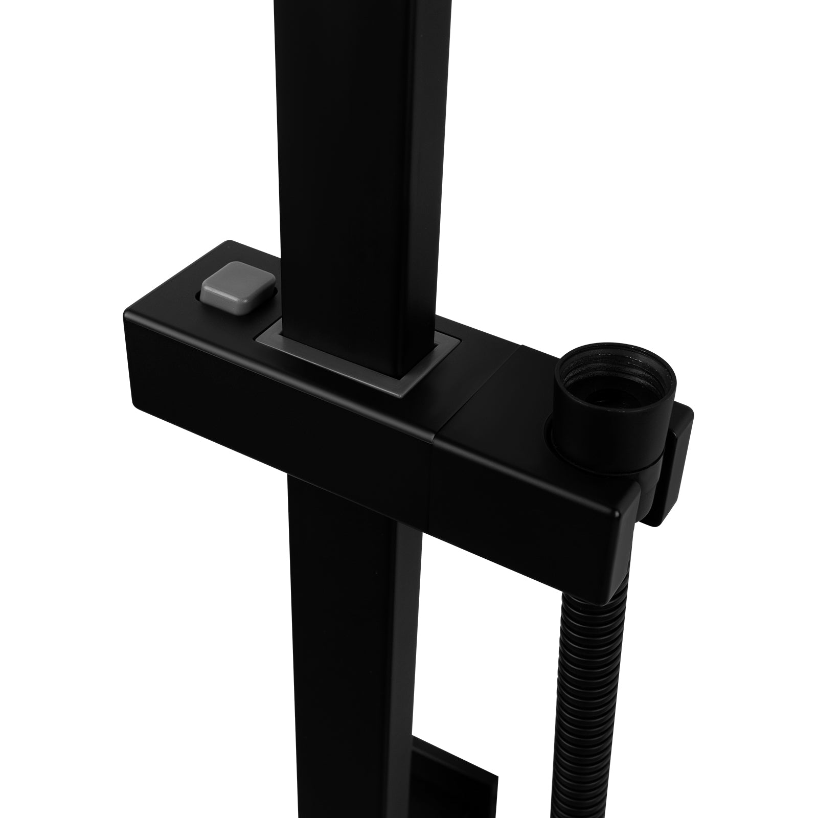 Stainless Steel & Solid Brass Shower Rail Square - Black
