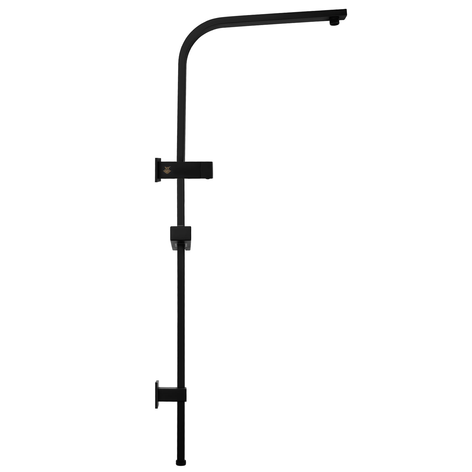 Stainless Steel & Solid Brass Shower Rail Square - Black