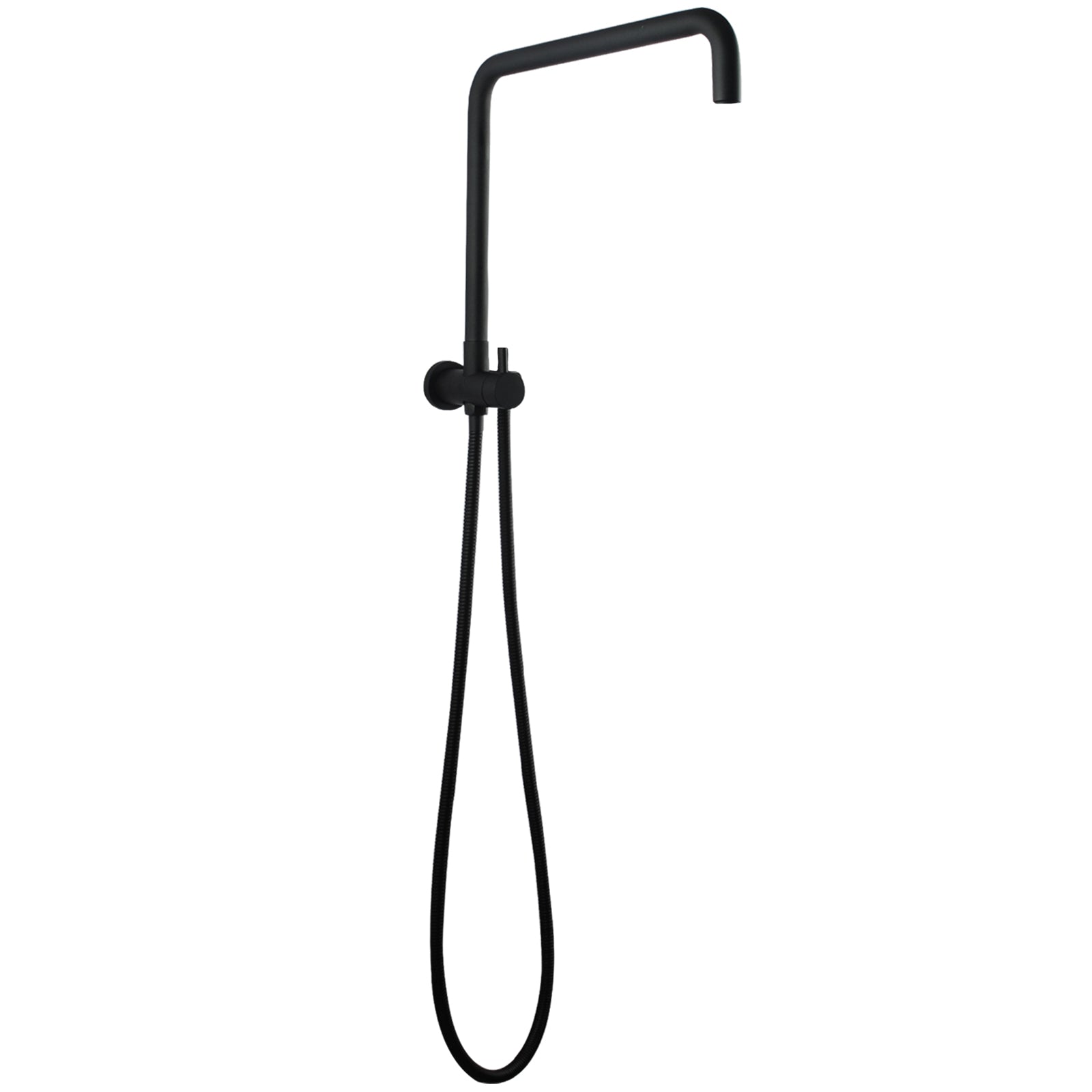 Stainless Steel & Solid Brass Fixed Shower Rail Round - Black