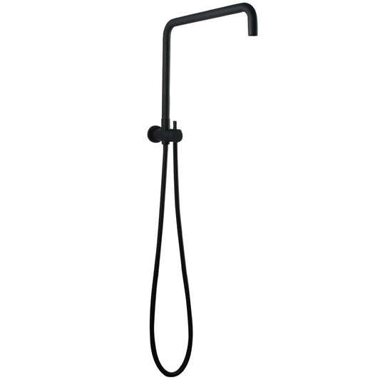 Stainless Steel & Solid Brass Fixed Shower Rail Round - Black