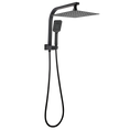 Load image into Gallery viewer, Stainless Steel & Solid Brass - 10" Square Twin Rail Shower - Black