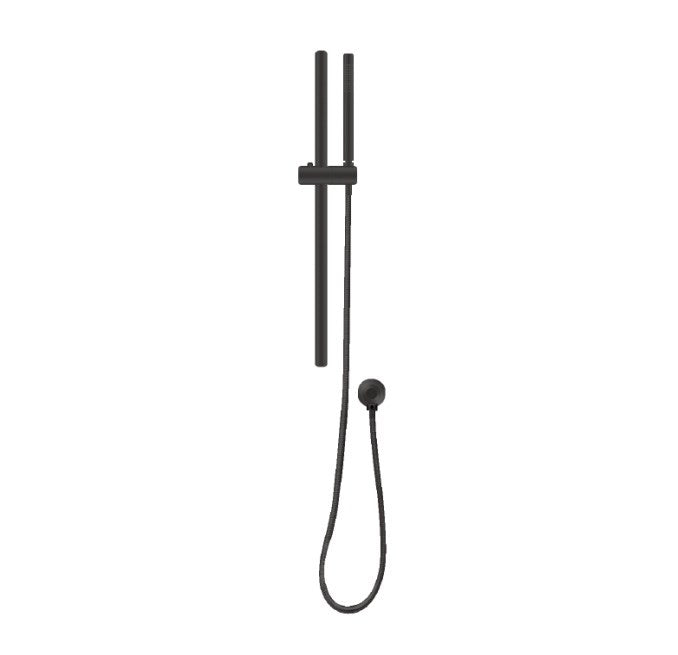 Stainless Steel & Solid Brass Shower Rail with Handheld Shower - Black