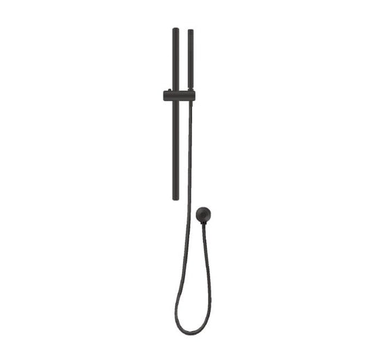 Stainless Steel & Solid Brass Shower Rail with Handheld Shower - Black