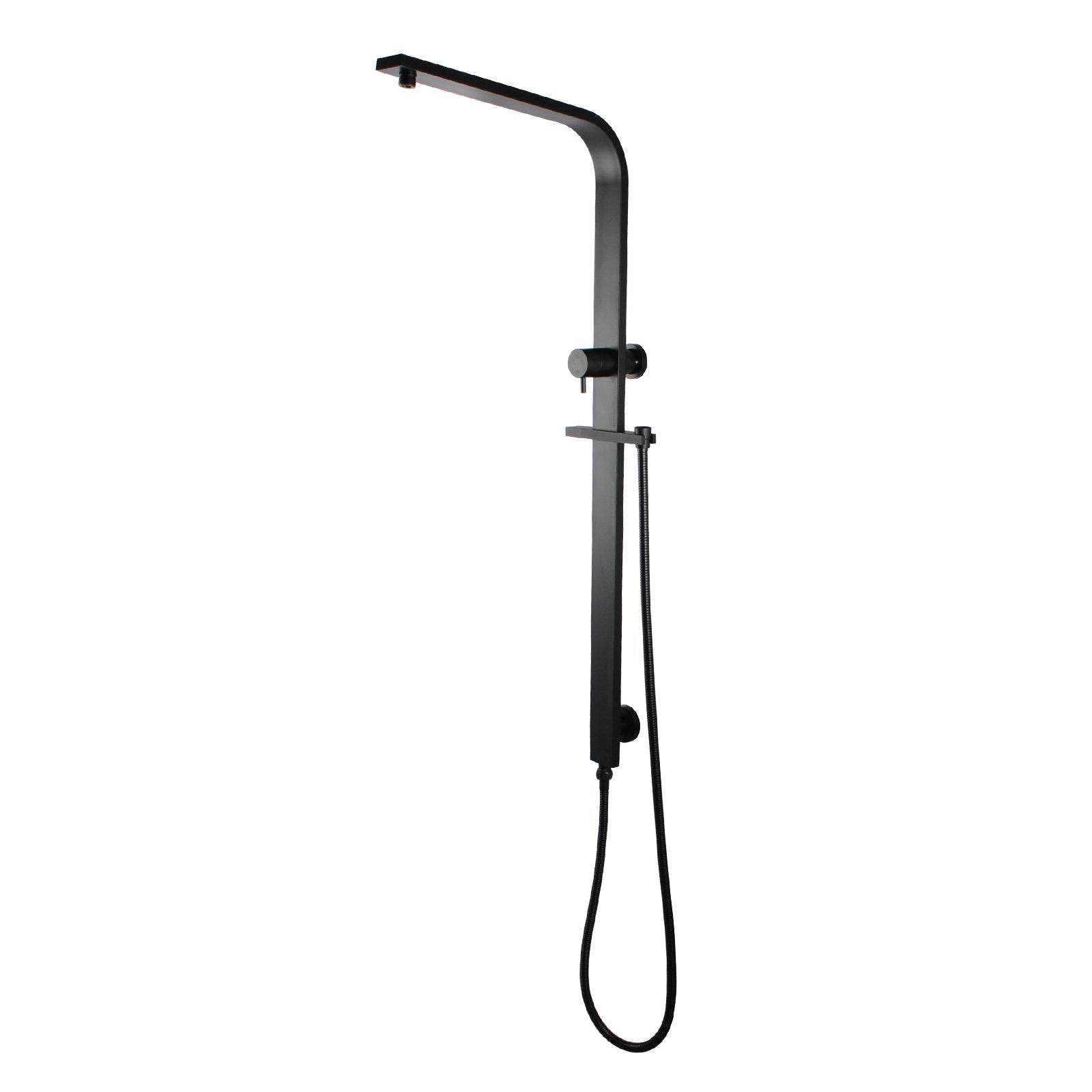 Stainless Steel & Solid Brass Fixed Shower Rail Flat - Black