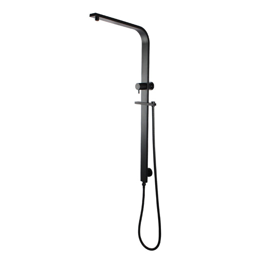 Stainless Steel & Solid Brass Fixed Shower Rail Flat - Black