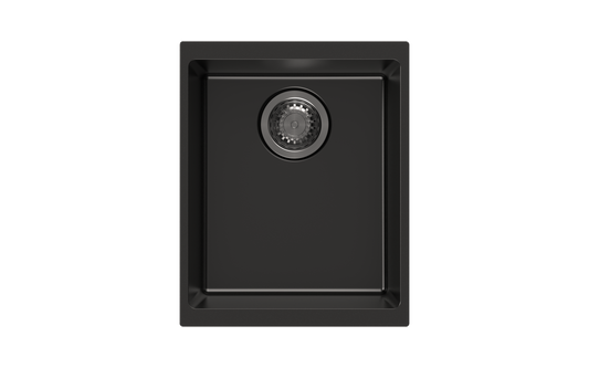 Carysil Enigma Granite Stone Single Bowl Kitchen Sink 370x460x220mm - Black