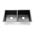 Load image into Gallery viewer, Stainless Steel 770x450x215mm Double Bowl Kitchen Sink - Gunmetal Grey