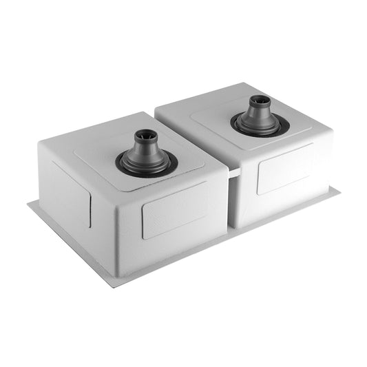 Stainless Steel 770x450x215mm Double Bowl Kitchen Sink - Gunmetal Grey