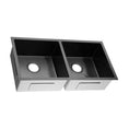 Load image into Gallery viewer, Stainless Steel 860x440x200mm Double Bowl Kitchen Sink - Gunmetal Grey