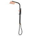 Load image into Gallery viewer, Stainless Steel & Solid Brass - 10" Square Shower Station- Black and Rose Gold