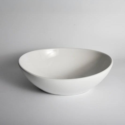 CLAYA Oval-40 Oval Ceramic Above Counter Basin – 410mm Gloss White