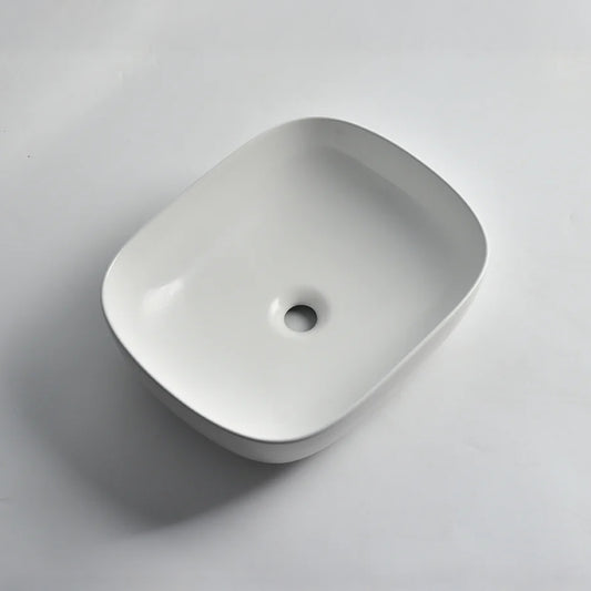 CLAYA Oval-48 Oval Ceramic Above Counter Basin – 485mm Matte White