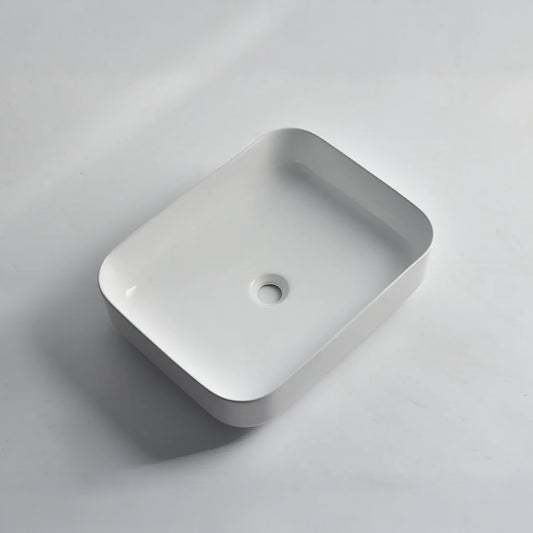 CLAYA Oval-50 Oval Ceramic Above Counter Basin – 500mm Gloss White