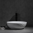 Load image into Gallery viewer, CLAYA Polar-Wavy-40 Round Ceramic Above Counter Basin - Textured Matte White