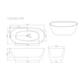 Load image into Gallery viewer, 1700mm PILATO Series Slim Edge Freestanding Acrylic Bathtub dimensions diagram