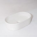 Load image into Gallery viewer, CLAYA Pill-49 Fluted Ceramic 490mm Above Counter Basin – Gloss White