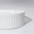 Load image into Gallery viewer, CLAYA Pill-49 Fluted Ceramic 490mm Above Counter Basin – Matte White
