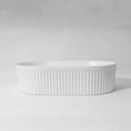 Load image into Gallery viewer, CLAYA Pill-49 Fluted Ceramic 490mm Above Counter Basin – Matte White