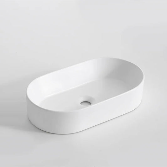 CLAYA Pill-52 Ceramic 525mm Above Counter Basin – Gloss White