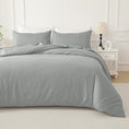 Load image into Gallery viewer, Bellemosa Premium Cotton Quilt Cover Set - Quilt Cover & Pillowcases - Light Grey