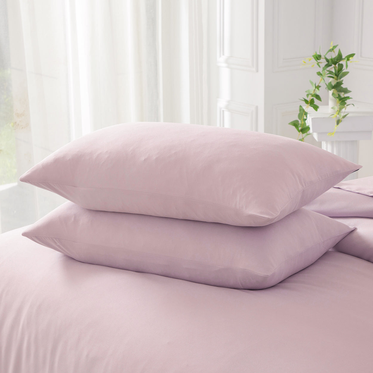 Bellemosa Brushed Microfibre Pillowcases - Blush Pink
