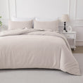 Load image into Gallery viewer, Bellemosa Brushed Microfibre Quilt Cover Set - Quilt Cover & Pillowcases - Natural Beige