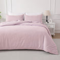 Load image into Gallery viewer, Bellemosa Brushed Microfibre Quilt Cover Set - Quilt Cover & Pillowcases - Blush Pink