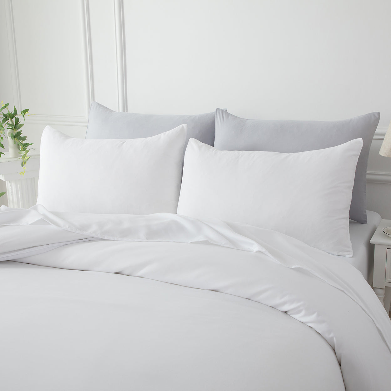 Bellemosa Brushed Microfibre Pillowcases - Classic White
