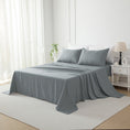 Load image into Gallery viewer, Bellemosa Brushed Microfibre Flat Sheet - Charcoal Grey