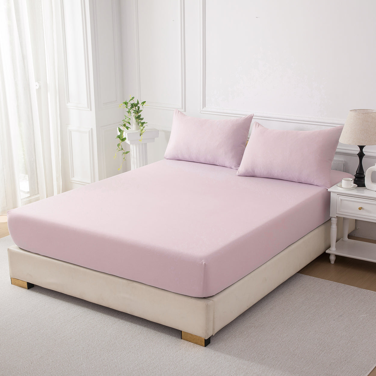 Bellemosa Brushed Microfibre Fitted Sheet - Blush Pink