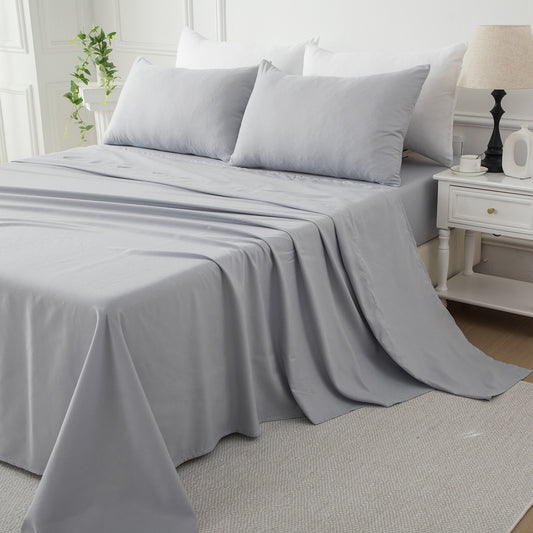 Bellemosa Brushed Microfibre Flat Sheet - Light Grey
